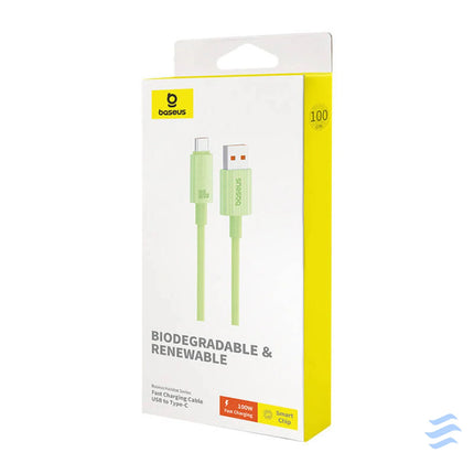 Fast Charging cable Baseus USB to USB C Habitat Series 1m 100W (green) USB C to USB C