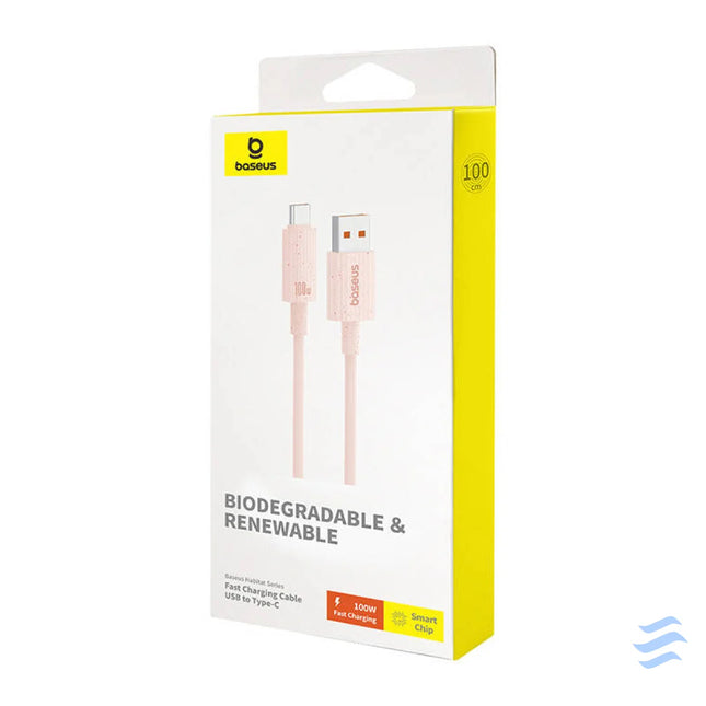 Fast Charging cable Baseus USB to USB C Habitat Series 1m 100W (pink) USB C to USB C
