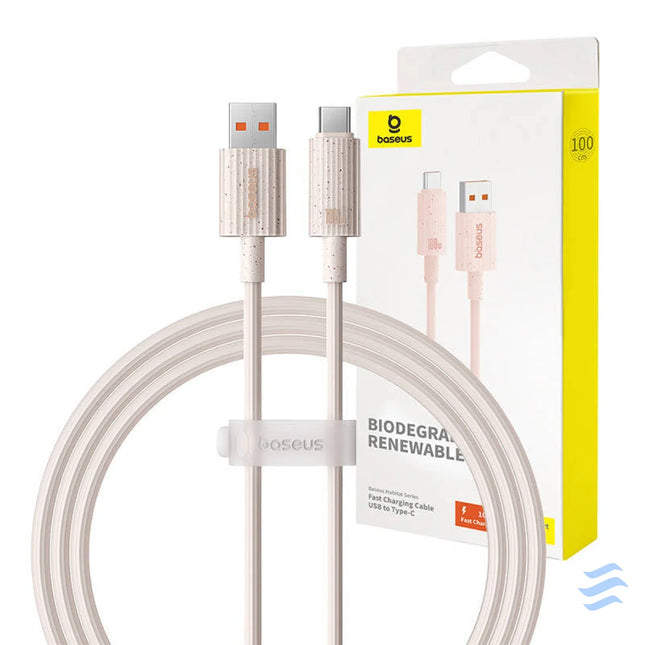 Fast Charging cable Baseus USB to USB C Habitat Series 1m 100W (pink) USB C to USB C