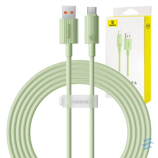 Fast Charging cable Baseus USB to USB C Habitat Series 2m 100W (green) USB to USB C