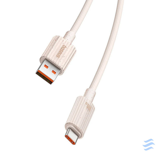 Fast Charging cable Baseus USB to USB C Habitat Series 2m 100W (pink) USB to USB C
