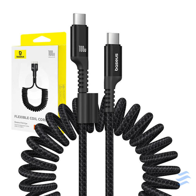 Fast Charging Cable USB C to USB C Baseus Fish Eye 100W 1m (black) USB C to USB C