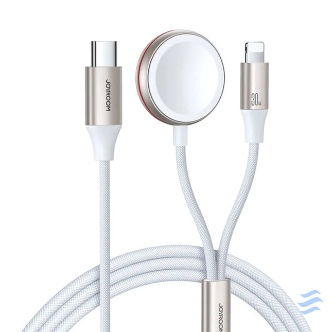 Fast Charging Magnetic Charger 2 in 1 Joyroom S IW012 30W 1.5m (White) Wireless chargers