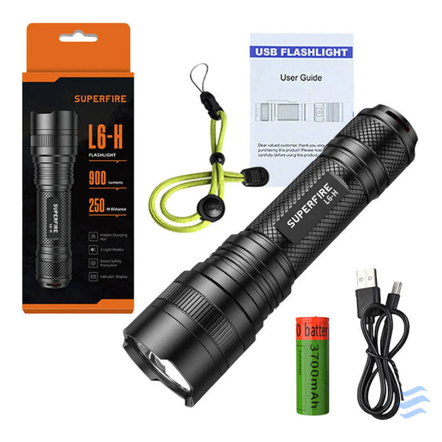 Flashlight Superfire L6 H – 750lm 15W USB C 5 modes Other