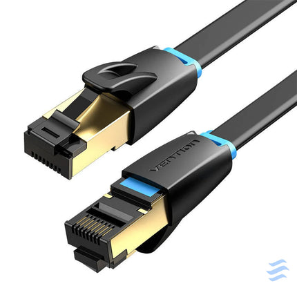 Flat Network Cable CAT8 U/FTP Vention IKCBG RJ45 Ethernet 40Gpbs 1.5m (Black) Network cables