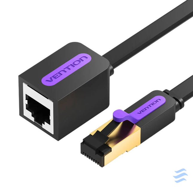 Flat Network Cable Extension CAT7 Vention ICBBK RJ45 Ethernet 10Gbps 8m Black Network cables