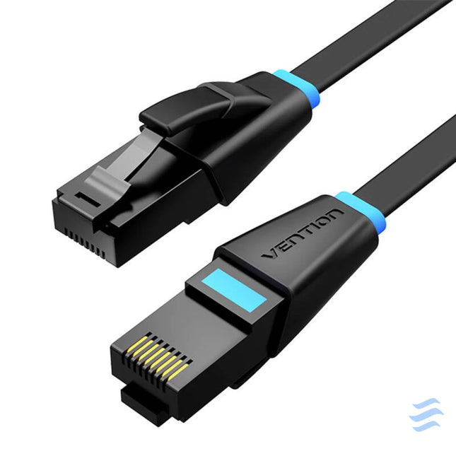 Flat Network Cable UTP CAT6 Vention IBJBI RJ45 Ethernet 1000Mbps 3m Black Network cables
