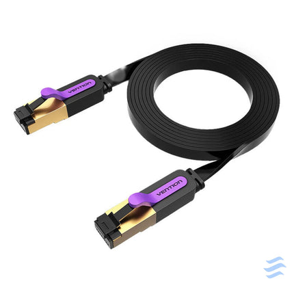 Flat Network Cable UTP CAT7 Vention ICABG RJ45 Ethernet 10Gbps 1.5m Black Network cables