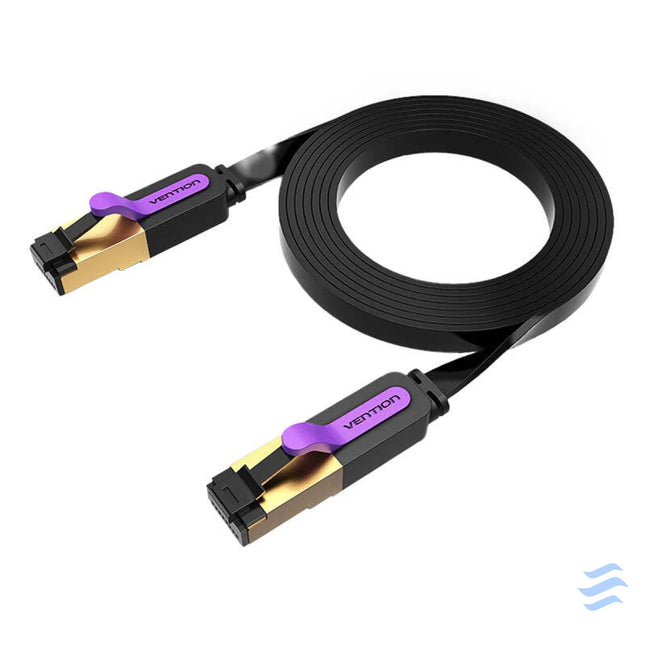 Flat Network Cable UTP CAT7 Vention ICABG RJ45 Ethernet 10Gbps 1.5m Black Network cables