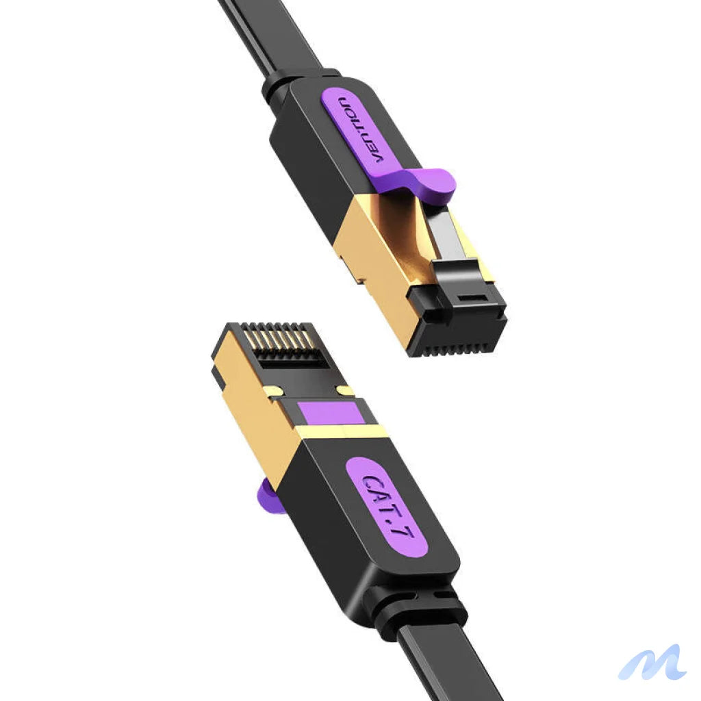 Flat Network Cable UTP CAT7 Vention ICABG RJ45 Ethernet 10Gbps 1.5m Black