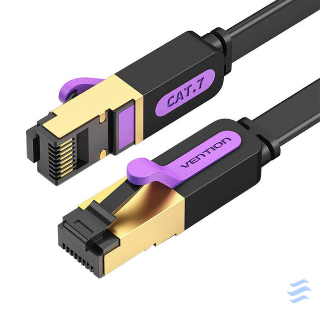 Flat Network Cable UTP CAT7 Vention ICABI RJ45 Ethernet 10Gbps 3m Black Network cables