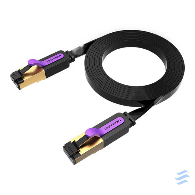 Flat Network Cable UTP CAT7 Vention ICABI RJ45 Ethernet 10Gbps 3m Black Network cables