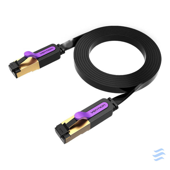 Flat Network Cable UTP CAT7 Vention ICABJ RJ45 Ethernet 10Gbps 5m Black Network cables