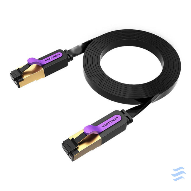 Flat Network Cable UTP CAT7 Vention ICABK RJ45 Ethernet 10Gbps 8m Black Network cables