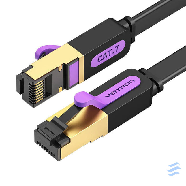 Flat Network Cable UTP CAT7 Vention ICABN RJ45 Ethernet 10Gbps 15m Black Network cables