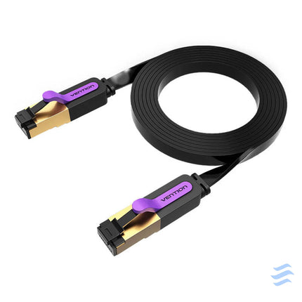 Flat Network Cable UTP CAT7 Vention ICABN RJ45 Ethernet 10Gbps 15m Black Network cables