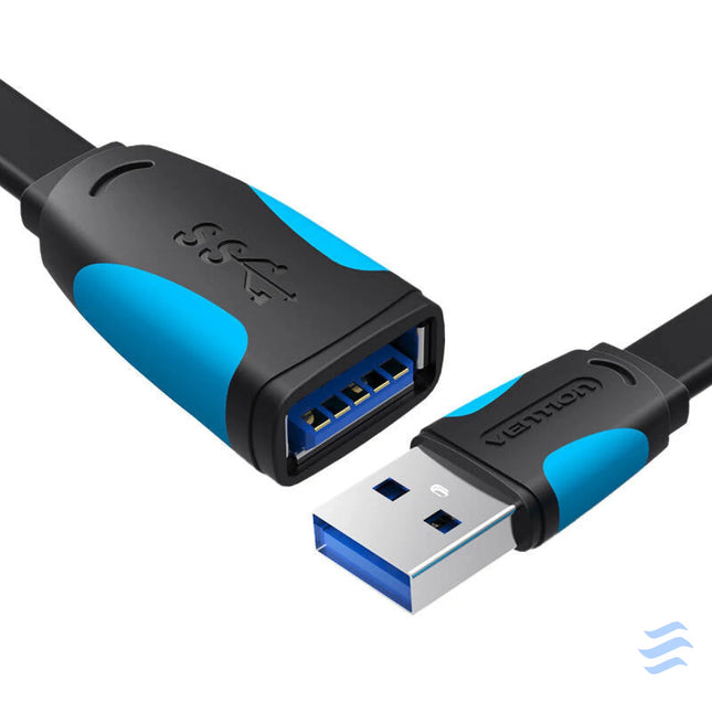Flat USB 3.0 extender Vention VAS A13 B300 3m Black Adapters connectors and converters