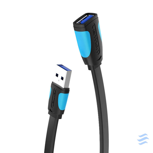 Flat USB 3.0 extender Vention VAS A13 B300 3m Black Adapters connectors and converters