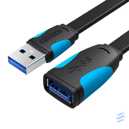 Flat USB 3.0 extender Vention VAS A13 B300 3m Black Adapters connectors and converters