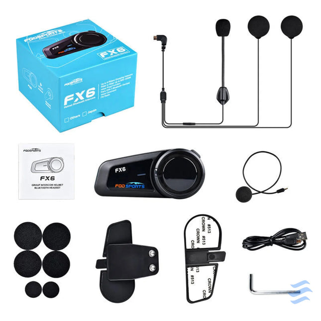 Fodsports FX6 motorcycle intercom (black) Intercoms