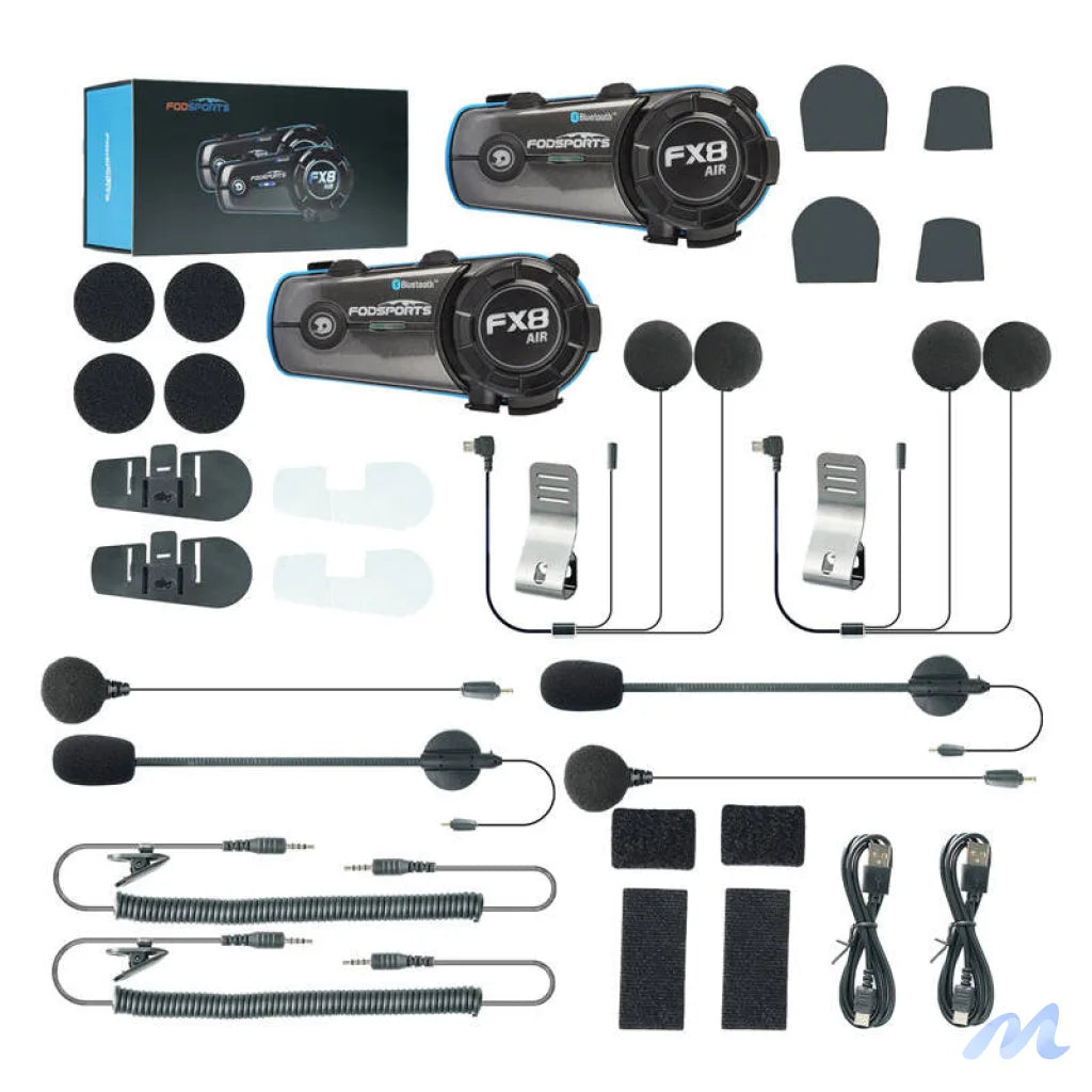 Fodsports FX8 Air motorcycle intercom two-pack (black)