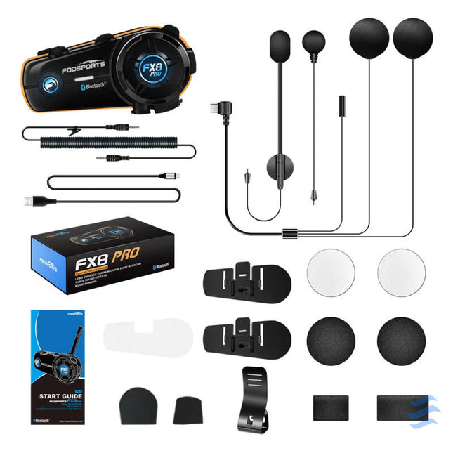 Fodsports FX8 Pro motorcycle intercom (black) Intercoms