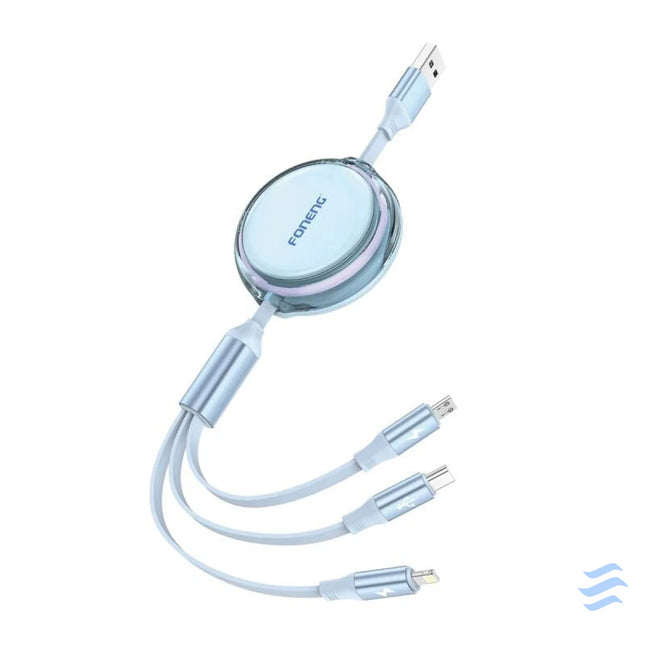Foneng X113 3 in 1 Cable 1.1M Blue Combo Cables