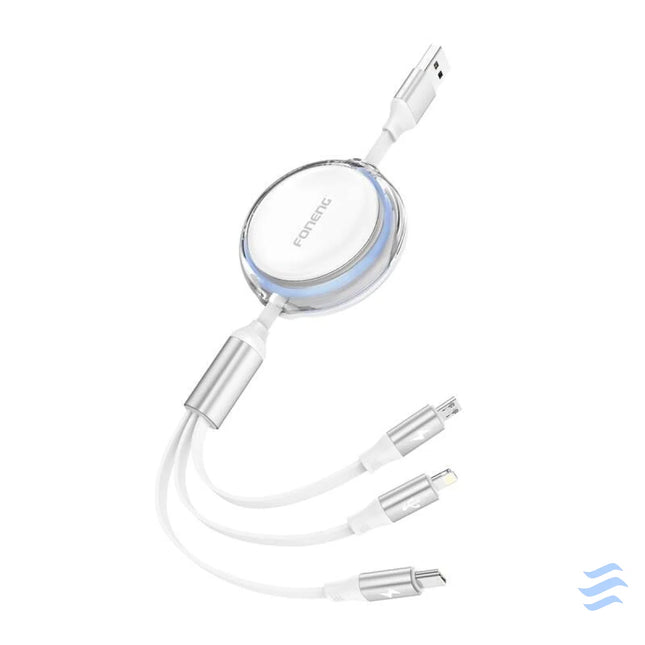 Foneng X113 3 in 1 Cable 1.1M White Combo Cables