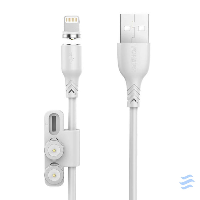 Foneng X62 Magnetic 3in1 USB to USB C / Lightning / Micro USB Cable 2.4A 1m (White) Combo Cables