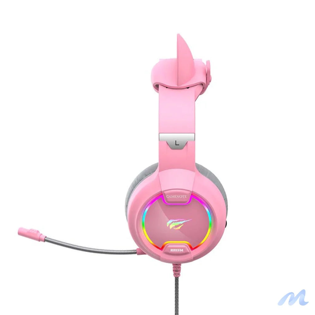 Gaming headphones Havit GAMENOTE H2233d  RGB (pink)