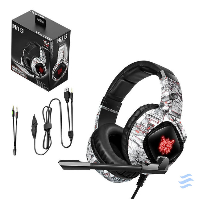 Gaming headphones ONIKUMA K19 Camou White Wired