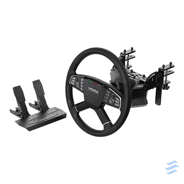 Gaming set R5 base + TSW truck steering wheel + SRP Lite pedals + Moza Racing RS071 clamps (PC) Racing simulation