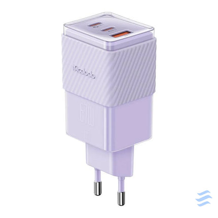 GaN 67W mains charger Mcdodo CH 1502 2x USB C USB A (purple) mains chargers