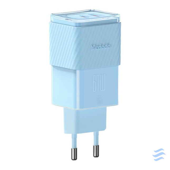 GaN 67W mains charger Mcdodo CH 1503 2x USB C USB A (blue) mains chargers