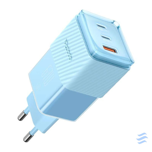 GaN 67W mains charger Mcdodo CH 1503 2x USB C USB A (blue) mains chargers