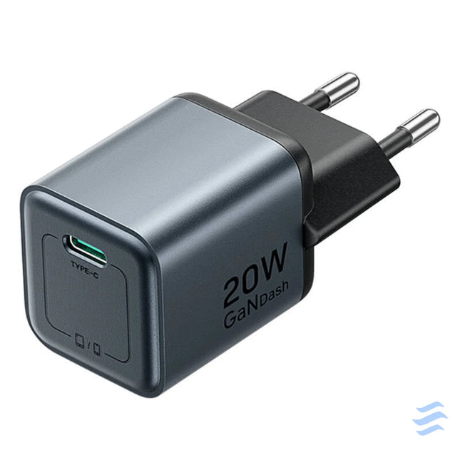GaN Vention USB C 20W Charger + USB C L 1m Cable (Gray) mains chargers