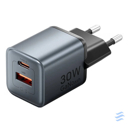 GaN Vention USB C + USB A 30W Charger (Gray) mains chargers