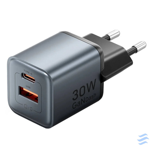 GaN Vention USB C + USB A 30W Charger (Gray) mains chargers