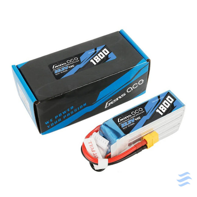 Gens ace 1800mAh 22.2V 45C 6S1P Lipo Battery Pack Lithium and NiMH