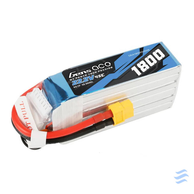 Gens ace 1800mAh 22.2V 45C 6S1P Lipo Battery Pack Lithium and NiMH