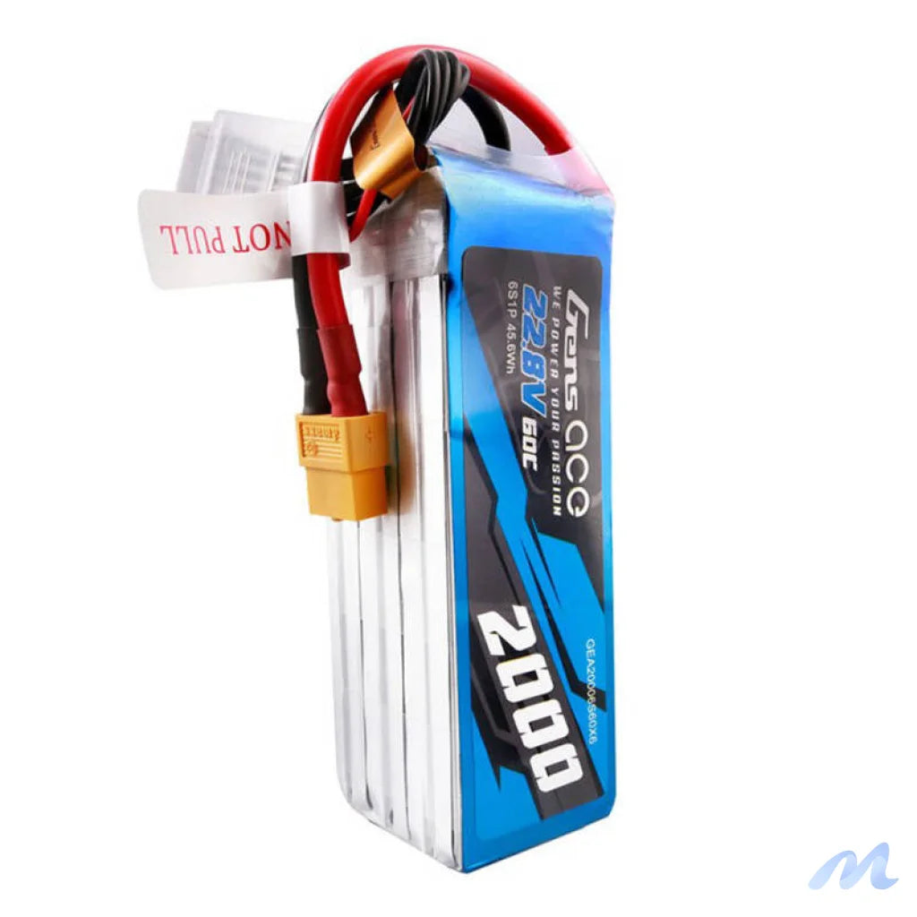 Gens ace 2000mAh 22.8V 60C 6S1P High Voltage Lipo Battery Pack with XT60 Plug