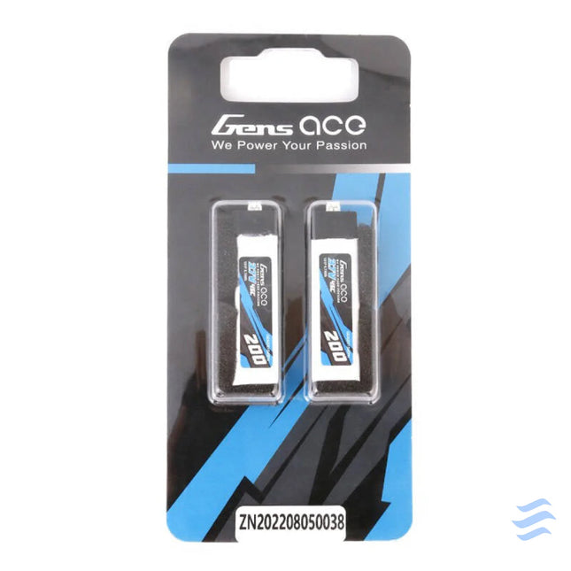 Gens ace 200mAh 3.7V 45C 1S1P Lipo Battery (2pcs) Lithium and NiMH
