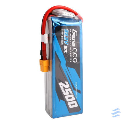 Gens ace 2500mAh 22.2V 80C 6S1P Lipo Battery Pack with XT60 plug Lithium and NiMH