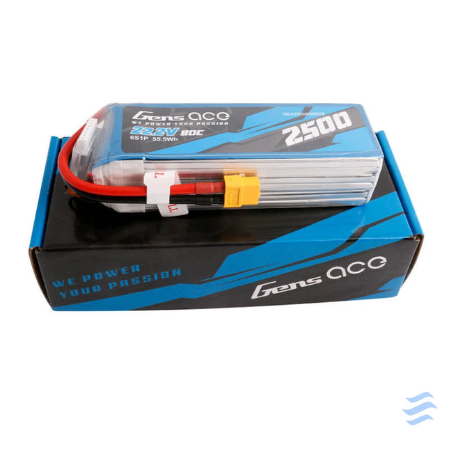 Gens ace 2500mAh 22.2V 80C 6S1P Lipo Battery Pack with XT60 plug Lithium and NiMH