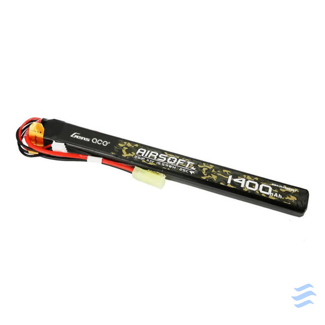 Gens ace 25C 1400mAh 3S1P 11.1V Airsoft Gun Lipo Battery with mini Tamiya Plug Connector Lithium and NiMH