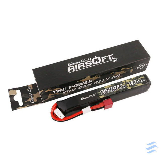 Gens ace 25C 1500mAh 3S1P 11.1V Airsoft Gun Lipo Battery with T Plug Lithium and NiMH
