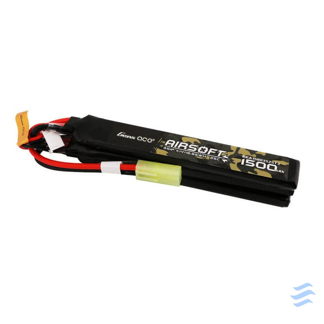 Gens ace 25C 1500mAh 3S1P 11.1V Nunchuck 3X Airsoft Gun Lipo Battery with mini Tamiya Plug Lithium and NiMH