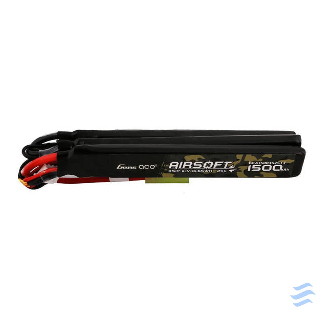 Gens ace 25C 1500mAh 3S1P 11.1V Nunchuck 3X Airsoft Gun Lipo Battery with mini Tamiya Plug Lithium and NiMH