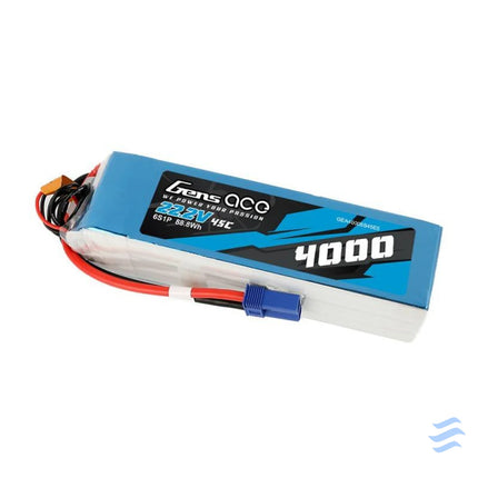 Gens Ace 4000mAh 22.2V 45C 6S1P battery Lithium and NiMH