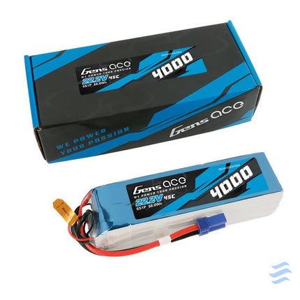Gens Ace 4000mAh 22.2V 45C 6S1P battery Lithium and NiMH
